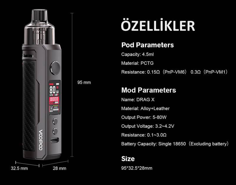 VooPoo Drag X Özellikleri